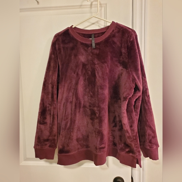 Super Soft Velour Crew Neck Lounge Pullover - Picture 3 of 6